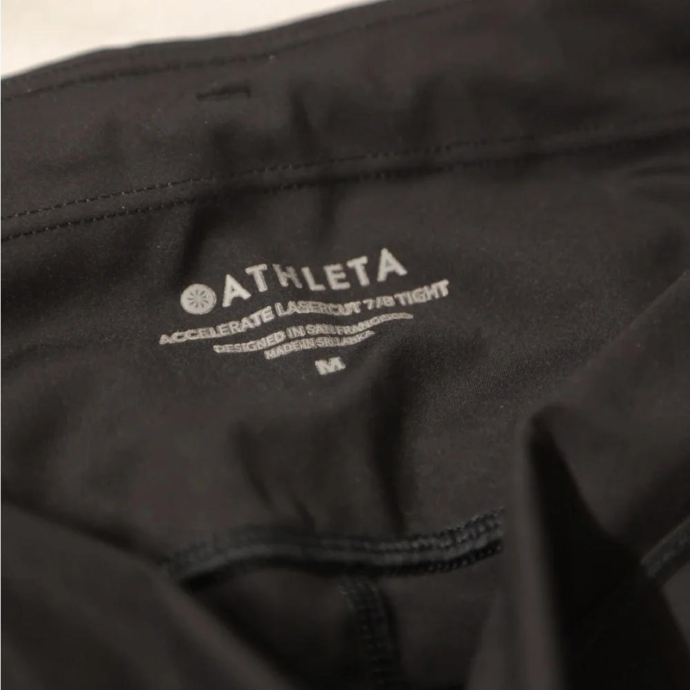 Athleta Accelerate LaserCut 7/8 Tight Black Size M High Rise Running Leggings